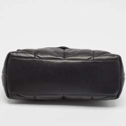 Pre Owned Saint Laurent Black Puffer Leather Medium Loulou Shoulder Bag