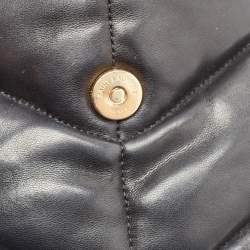 Pre Owned Saint Laurent Black Puffer Leather Medium Loulou Shoulder Bag