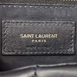 Pre Owned Saint Laurent Black Puffer Leather Medium Loulou Shoulder Bag