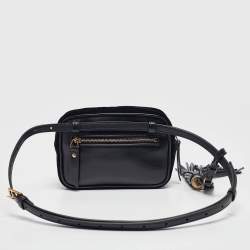 Pre Owned Saint Laurent Black Matelasse Velvet Lou Belt Bag