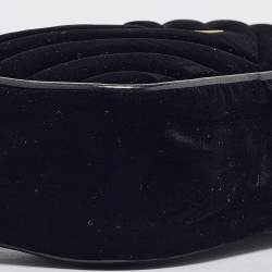 Pre Owned Saint Laurent Black Matelasse Velvet Lou Belt Bag