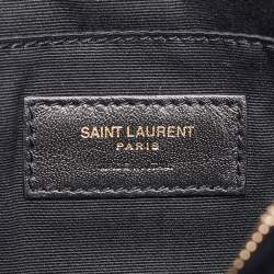 Pre Owned Saint Laurent Black Matelasse Velvet Lou Belt Bag
