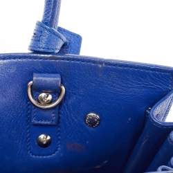 Pre Owned Saint Laurent Navy Blue Leather Nano Classic Sac De Jour Tote