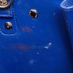 Pre Owned Saint Laurent Navy Blue Leather Nano Classic Sac De Jour Tote