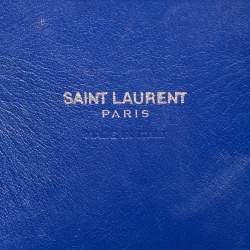 Pre Owned Saint Laurent Navy Blue Leather Nano Classic Sac De Jour Tote