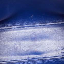 Pre Owned Saint Laurent Navy Blue Leather Nano Classic Sac De Jour Tote