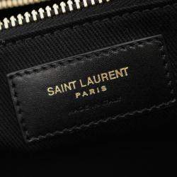 Saint Laurent Rive Gauche Canvas Leather Black  Tote Bag