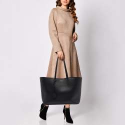 Saint Laurent Black Leather Large East West Shopper Tote