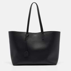 Saint Laurent Black Leather Large East West Shopper Tote