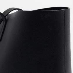 Saint Laurent Black Leather Large East West Shopper Tote