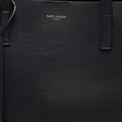 Saint Laurent Black Leather Large East West Shopper Tote
