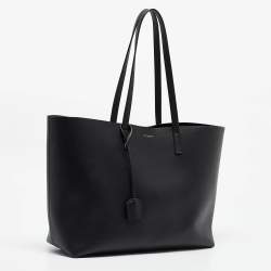 Saint Laurent Black Leather Large East West Shopper Tote