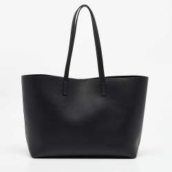 Saint Laurent Black Leather Large East West Shopper Tote