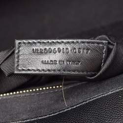 Saint Laurent Black Matelassé Leather Large Monogram Envelope Shoulder Bag