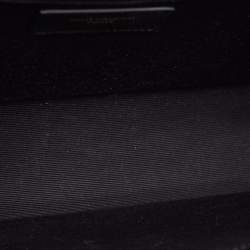 Saint Laurent Black Matelassé Leather Large Monogram Envelope Shoulder Bag