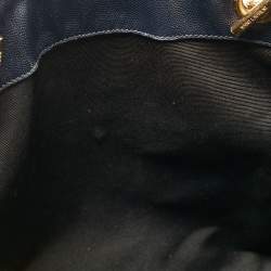 Pre Owned حقيبة يد سان لوران بوكساندرا جلد شيفرون مونوغرامي سوداء بسلسلة