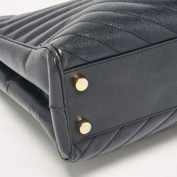 Pre Owned حقيبة يد سان لوران بوكساندرا جلد شيفرون مونوغرامي سوداء بسلسلة