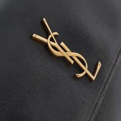 Pre Owned Saint Laurent Black Leather Medium Sunset Chain Shoulder Bag