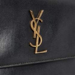 Pre Owned Saint Laurent Black Leather Medium Sunset Chain Shoulder Bag