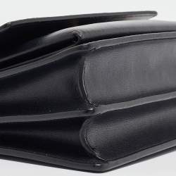 Pre Owned Saint Laurent Black Leather Medium Sunset Chain Shoulder Bag