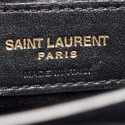 Pre Owned Saint Laurent Black Leather Medium Sunset Chain Shoulder Bag