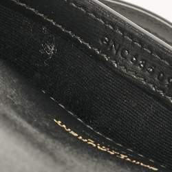 Saint Laurent Black Leather Cassandre Phone Holder Crossbody Bag