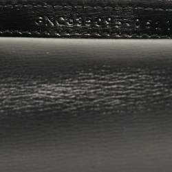 Saint Laurent Black Leather Cassandre Phone Holder Crossbody Bag