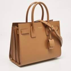 Saint Laurent Brown Leather Baby Classic Sac De Jour Tote