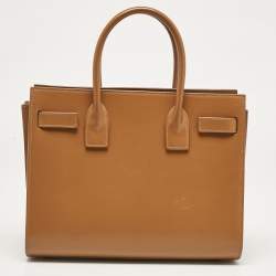 Saint Laurent Brown Leather Baby Classic Sac De Jour Tote