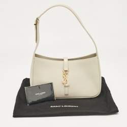 Saint Laurent Off White Leather LE 5 À 7 Shoulder Bag