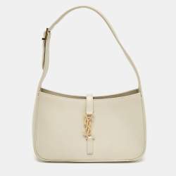 Saint Laurent Off White Leather LE 5 À 7 Shoulder Bag
