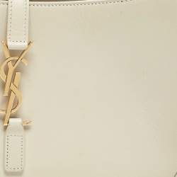 Saint Laurent Off White Leather LE 5 À 7 Shoulder Bag