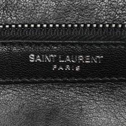 Saint Laurent Black Chevron Quilted Leather Medium College Top Handle Bag