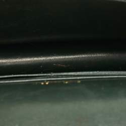 Pre Owned Saint Laurent Green Croc Embossed Leather Sunset Wallet on Chain