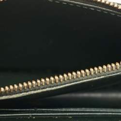 Pre Owned Saint Laurent Green Croc Embossed Leather Sunset Wallet on Chain