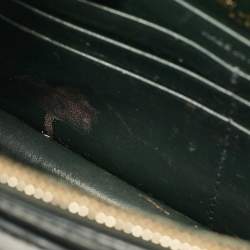 Pre Owned Saint Laurent Green Croc Embossed Leather Sunset Wallet on Chain