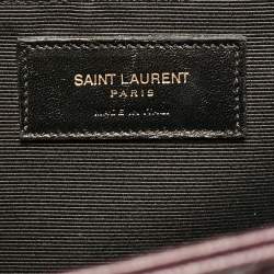 Saint Laurent Burgundy Chevron Leather Large Monogram Envelope Shoulder Bag