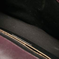 Saint Laurent Burgundy Chevron Leather Large Monogram Envelope Shoulder Bag