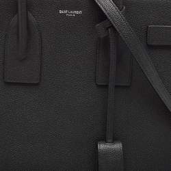 Saint Laurent Black Leather Small Classic Sac De Jour Tote