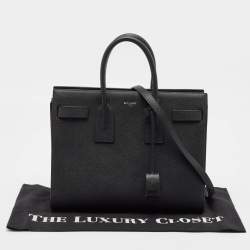 Saint Laurent Black Leather Small Classic Sac De Jour Tote