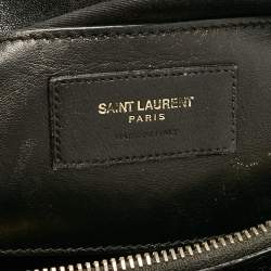 Saint Laurent Black Matelassé Leather Large College Top Handle Bag