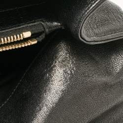 Saint Laurent Black Matelassé Leather Large College Top Handle Bag
