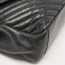 Saint Laurent Black Matelassé Leather Large College Top Handle Bag