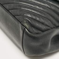 Saint Laurent Black Matelassé Leather Large College Top Handle Bag