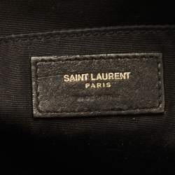 Saint Laurent Black Matelassé Leather Monogram Lou Camera Bag