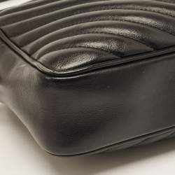 Saint Laurent Black Matelassé Leather Monogram Lou Camera Bag