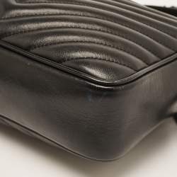 Saint Laurent Black Matelassé Leather Monogram Lou Camera Bag