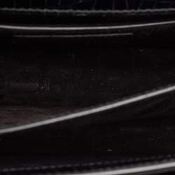 Pre Owned Saint Laurent Black Croc Embossed Leather Medium Sunset Bag