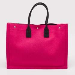 Saint Laurent Fuchsia Wool Large Rive Gauche Tote