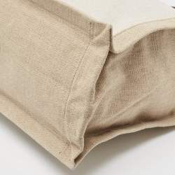 Saint Laurent Two Tone Beige Canvas Large Rive Gauche Tote